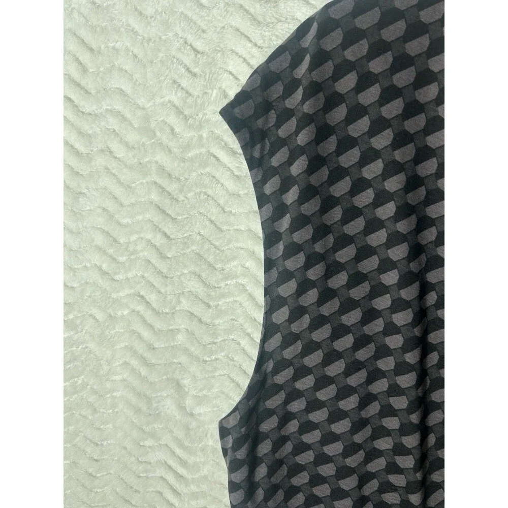 Boden Dress Womens 14L Tall Black Geometric Cowl Neck Jersey Sheath Knee‎ Length